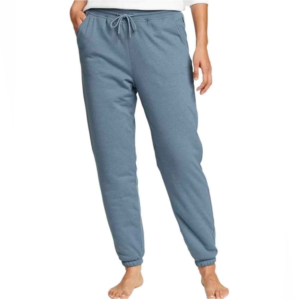Eddie Bauer Chambray Blue Cabin Fleece Jogger Sweatpants Size S